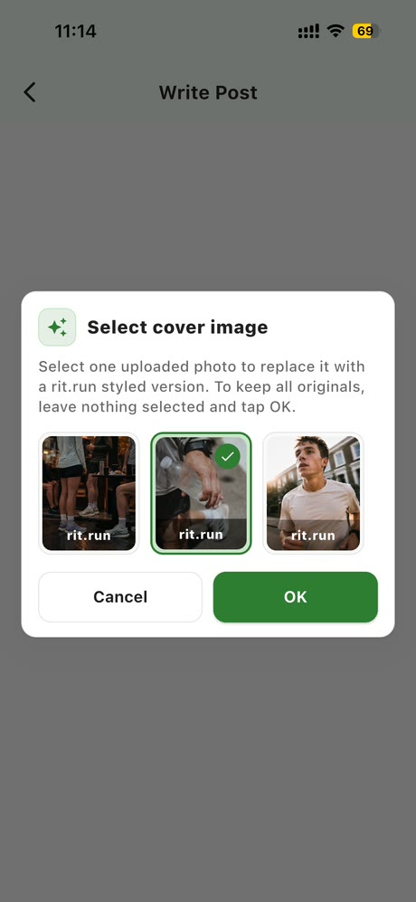 RunCover 선택 화면